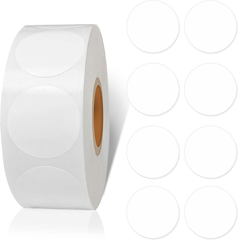 starboling 800Pcs 1 Inch White Round Color Coding,Dot Stickers Labels,Can Writing for Office,Student Classroom and Other Scenarios - Image 1